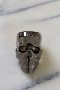 Image of DEATH SKULL RING - GUN METAL GREY (USA SIZE 10)