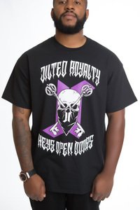 Image of KEYS OPEN DOORS TEE (BLACK/PURPLE)