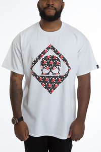 Image of GEO TEE (WHITE/RED)
