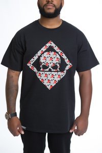 Image of GEO TEE (BLACK/RED)