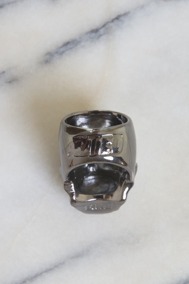 Image of DEATH SKULL RING (USA SIZE 9) - GUN METAL GREY