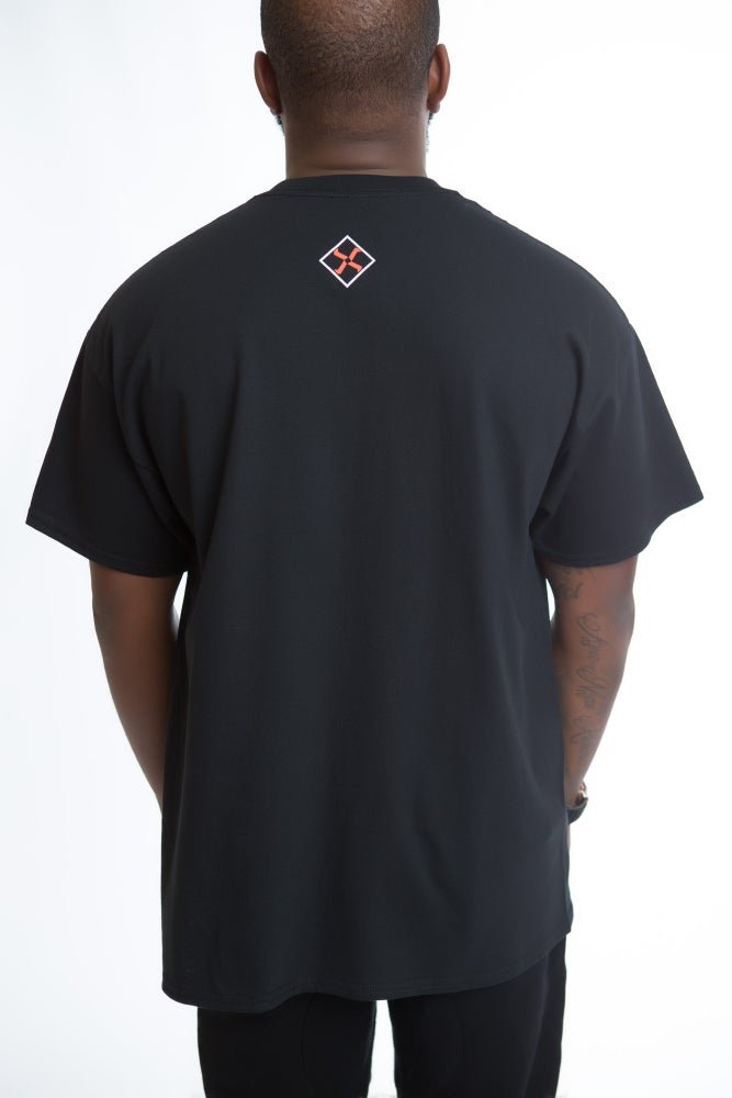 Image of DEATH STAR TEE (BLACK/ORANGE)
